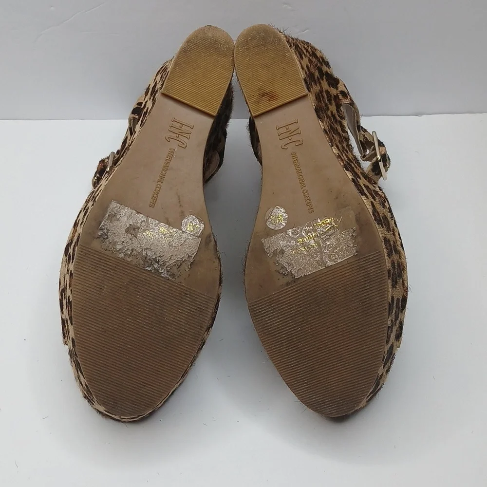 INC‎ International Concepts leopard print wedge sandals